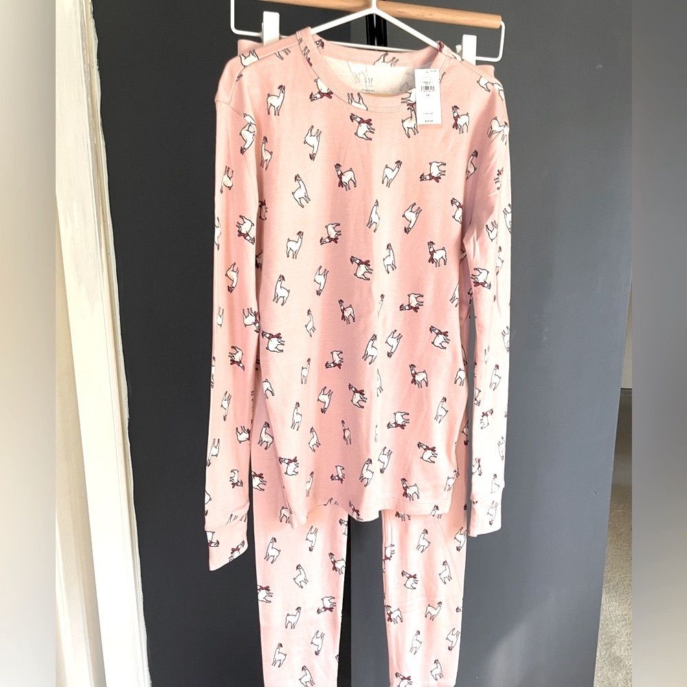 Gap Kid's Girls Llamas In Pajamas Organic Cotton 2pc PJs, Size 14, New With Tags